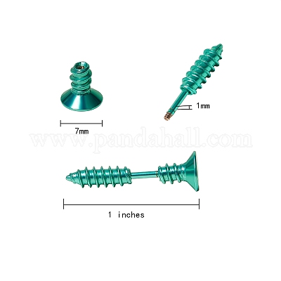 18 шт. 9 цвета вакуумное покрытие PVD нержавеющая сталь 304 унисекс панк хип-хоп рок серьги-гвоздики в форме гвоздика с винтами EJEW-SZ0001-28-1
