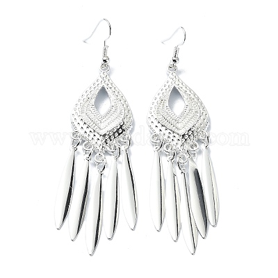 Серьги-люстры из серебряного сплава EJEW-D092-02B-S-1