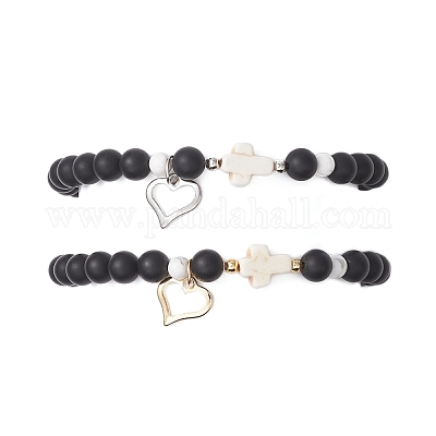 2 шт. браслеты с открытыми подвесками из нержавеющей стали 201 BJEW-JB12719-1