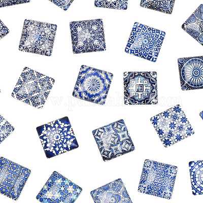 24шт стеклянные кабошоны GGLA-FS0001-22-1