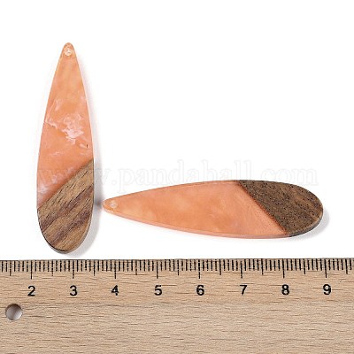 Большие подвески из смолы и дерева WOOD-F015-08B-1