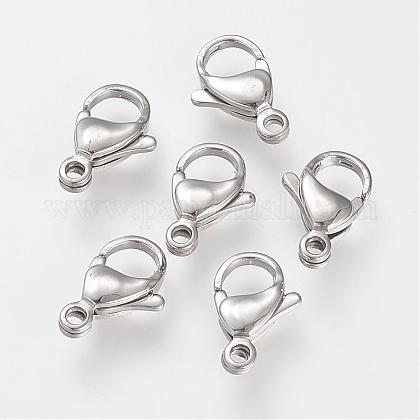 304 Stainless Steel Lobster Claw Clasps STAS-S066-12mm-15-1