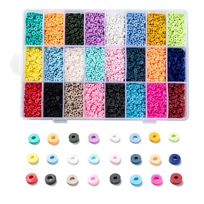 240G 24 Colors Handmade Polymer Clay Beads CLAY-JP0001-08-4mm-1
