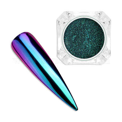 レーザー輝くカメレオンの色の変更ネイルアートマジックミラーパウダー Diyネイルアートデコレーションがメイクアップ ティール 3 3x3 3cmの通販 Jp Pandahall Com
