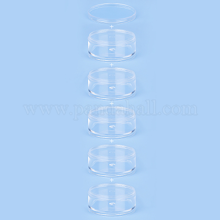 Pandahall 2 sets 10 flacons ronds en plastique empilables avec couvercle à vis 70x133 mm transparent CON-PH0002-01-1