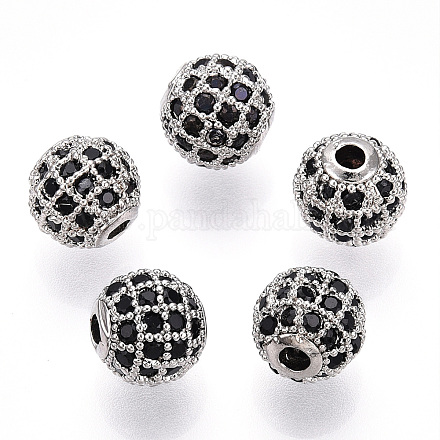 Perles de zircone cubique de placage de rack en laiton ZIRC-S001-8mm-B03-1