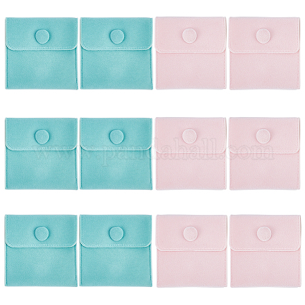 Craspire 12 pz 2 colori borse per gioielli in velluto quadrato TP-CP0001-02A-1