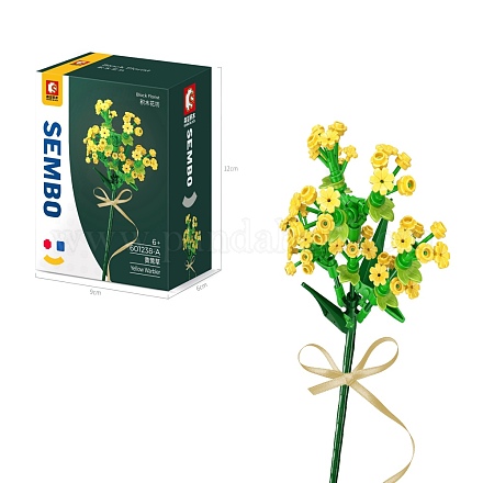 Blocchi di costruzione di fiori in vaso di silvia gialla DIY-B019-08-1