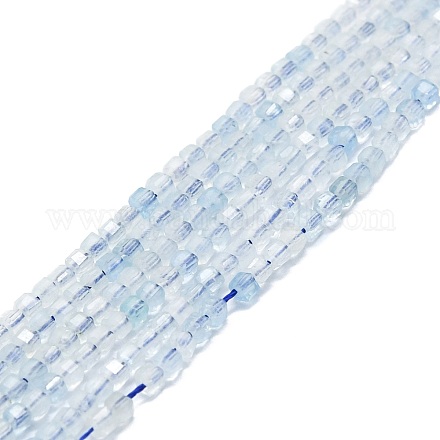 Sortieren Sie Stränge aus natürlichen Aquamarinperlen G-P457-B01-09-1