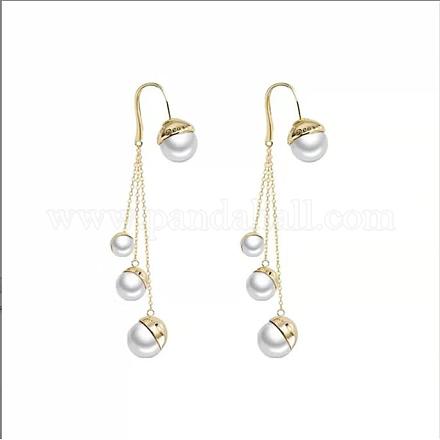 Boucles d'oreilles pendantes vintage en perles d'imitation JE1098A-1
