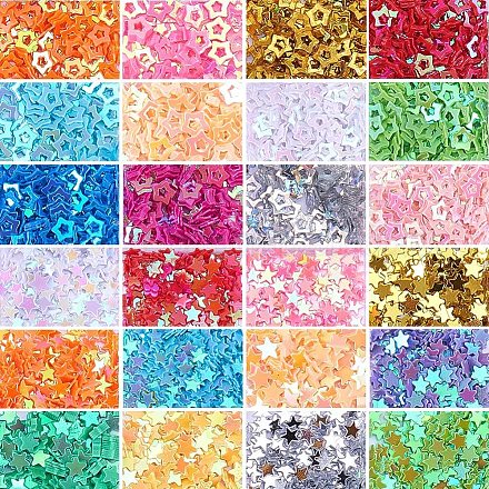 NBEADS 2 Boxes of Stars Confetti Glitter Star Sequins Stars Table Confetti for Crafts Diy Nail Art and Wedding Party Decoration（Assorted Colors） RESI-PH0001-02-1