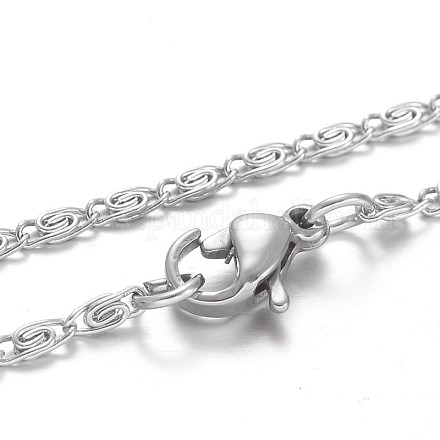 304 Stainless Steel Lumachina Chain Necklaces NJEW-F195-03B-P-1