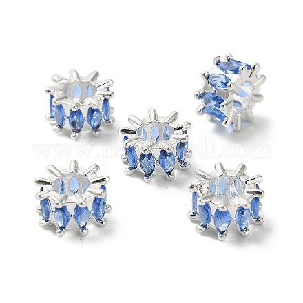 Латунные микро проложить кубического циркония бусы KK-B142-13B-03S-1