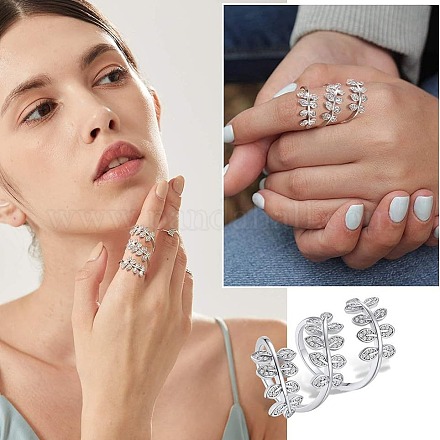 925 регулируемое открытое кольцо-манжета из стерлингового серебра с микропаве из кубических цирконий для женщин FS-WG4488D-01-1