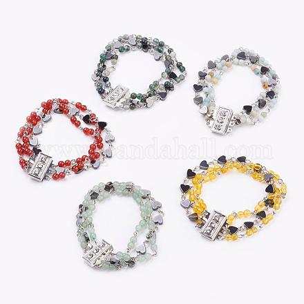 Perles de pierres naturelles Bracelets multicolores BJEW-JB03294-1