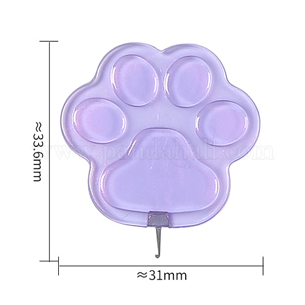 猫の爪の形をしたプラスチック製の糸通し器  スレッドガイドツール  ニッケルメッキ鉄フック付き  紫色のメディア  3.36x3.1cm SENE-PW0003-034G-1