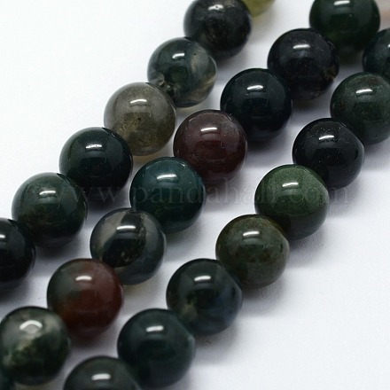 Natural Moss Agate Beads Strands G-I199-06-14mm-1