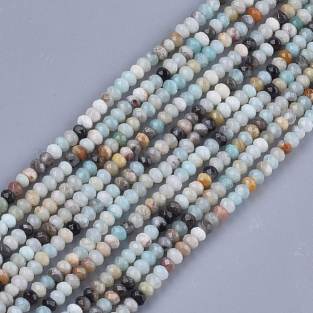 Brins de perles d'amazonite de fleurs naturelles G-S354-47-1