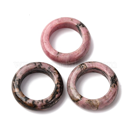 Натуральное родонитовое простое кольцо для женщин RJEW-P044-01A-11-1