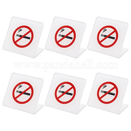 アクリルオフィステーブル警告サイン  喫煙禁止  ホワイト  49x80x68mm DJEW-WH0001-002-1