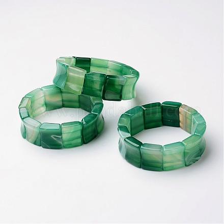 Bracelets extensibles en agate naturelles BJEW-G509-07-1