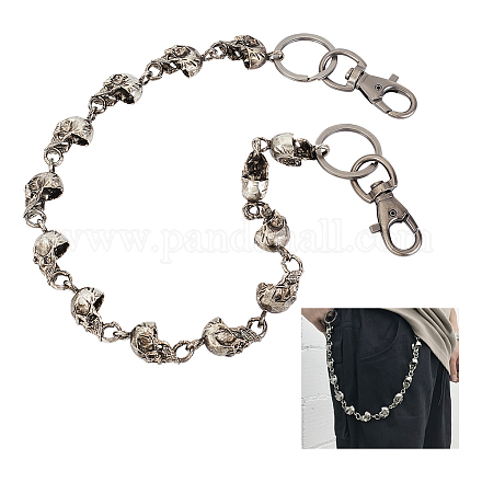 ARRICRAFT Alloy Skull Chains for Pants AJEW-AR0001-50-1