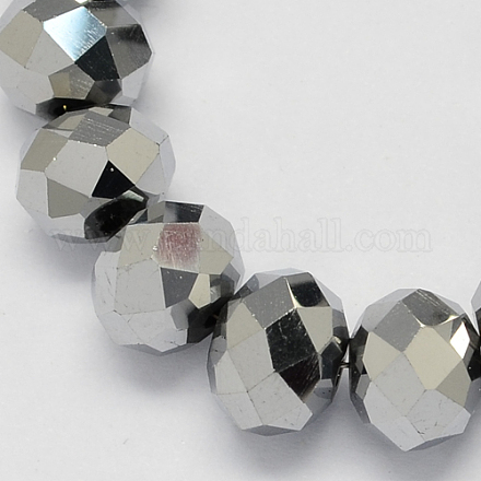 Chapelets de perles en verre électroplaqué GR12X16MMY-S-1