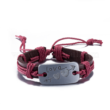 Унисекс модные браслеты кожаный шнур BJEW-BB15581-C-1