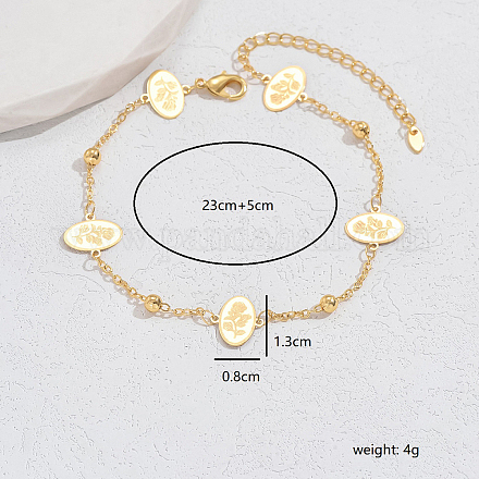 Латунные овальные звенья цепи ножные браслеты для женщин SG5790-2-1