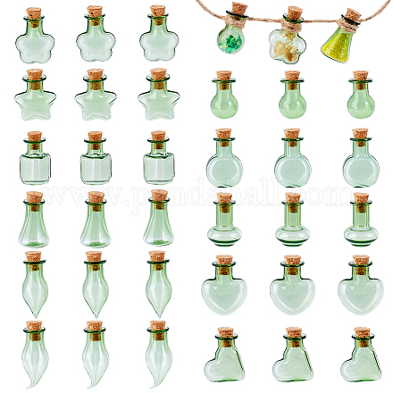 33шт 11 стиля стеклянные пробковые бутылки орнамент AJEW-PH0025-20-1