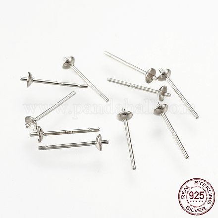 Accessoires pour boucles d'oreilles en argent sterling rhodié 925 STER-K037-007A-1