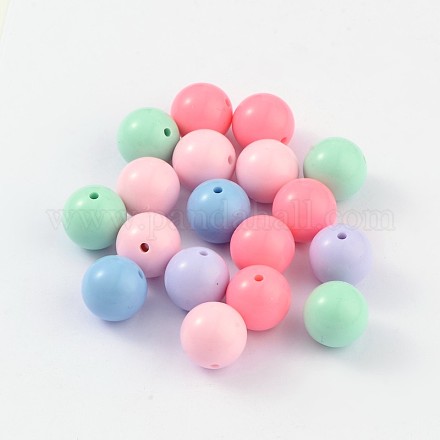 Solid Chunky Bubblegum Acrylic Ball Beads SACR-R835-20mm-M-1