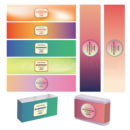 Pandahall Elite 90pcs Seifenpapieranhänger mit Farbverlauf in 9 Stilen DIY-PH0013-30B-1