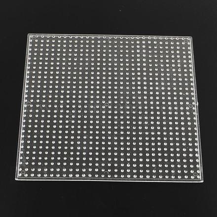 5x5mmDIYヒューズビーズに使用正方形ABCプラスチックペグボード  透明  146x146x5mm DIY-Q009-01-1