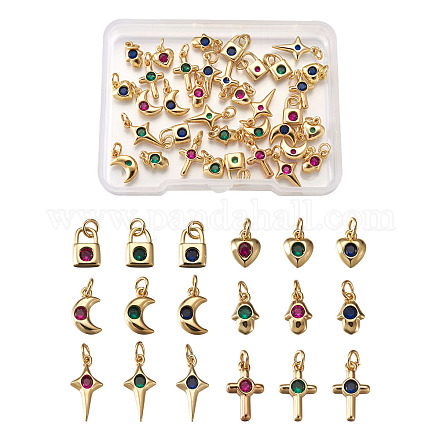 Латунные микро проложить кубического циркония подвески ZIRC-TA0001-15G-1