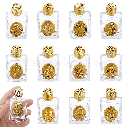 11 шт. 11 стиля религиозные прямоугольники прозрачное стекло пустые многоразовые бутылки&nbsp;AJEW-DR0002-23-1