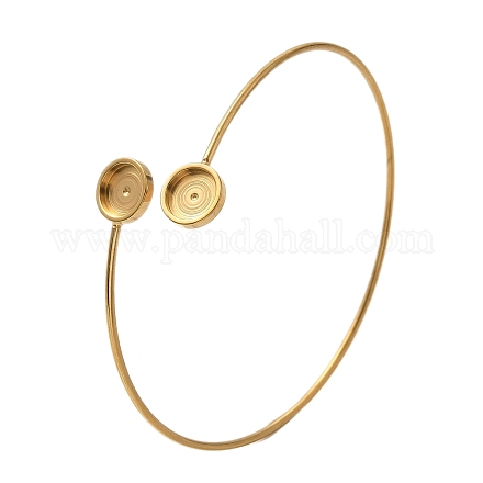 Заготовки для браслетов-манжет из нержавеющей стали 304 с круглым подносом STAS-Z088-03B-G-1