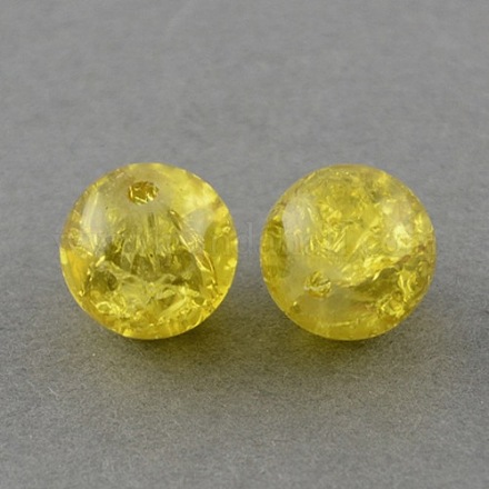 1 Strand Gold Transparent Crackle Glass Round Beads Strands X-CCG-Q001-12mm-10-1