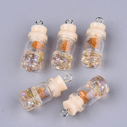 Decoraciones colgantes de botellas de vidrio GLAA-S181-05G-1
