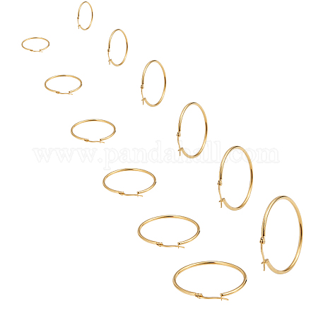 Anello unicraftale 304 orecchini a cerchio in acciaio inox EJEW-UN0001-03G-1