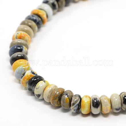 Natural Agate Rondelle Beads Strands G-P025-20C-1