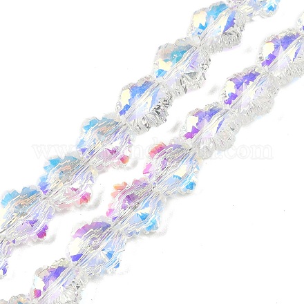 Стеклянные бусины с гальваническим покрытием  EGLA-B011-01A-AB02-1