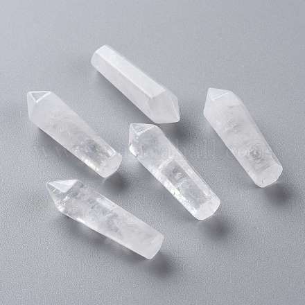 天然水晶ビーズ  水晶  癒しの石  レイキエネルギーバランシング瞑想療法杖  穴なし/ドリルなし  六角形のプリズム  35.5~36.5x11.2mm G-H231-29-1