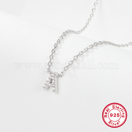 Ожерелья с подвеской из серебра 925 пробы с родиевым покрытием и микропаве из кубического циркония для женщин SO5152-1-1