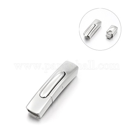 Smooth 304 Stainless Steel Rectangle Magnetic Clasps STAS-E089-50P-1