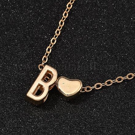 Ожерелья из сплава с подвеской в виде сердца и буквы для женщин NJEW-FS0001-09B-1