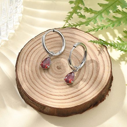 Серьги-кольца из нержавеющей стали 304 с микропаве из кубического циркония STAS-R004-05P-01-1