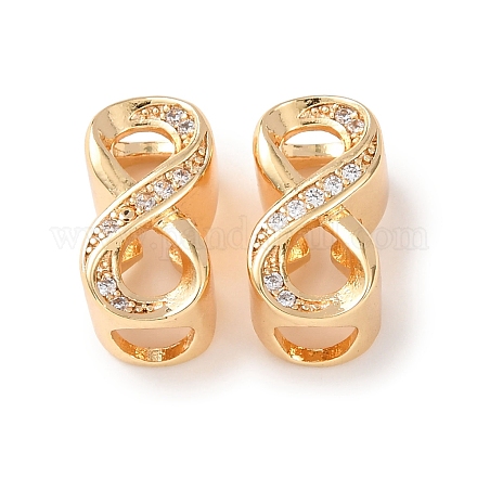 Латунь микропаве прозрачный кубический цирконий европейский бисер&nbsp;KK-Z142-07G-1