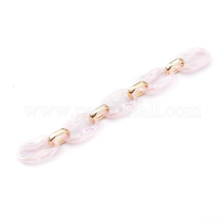 Transparent Acrylic & CCB Plastic Linking Cable Chains AJEW-JB00911-05-1