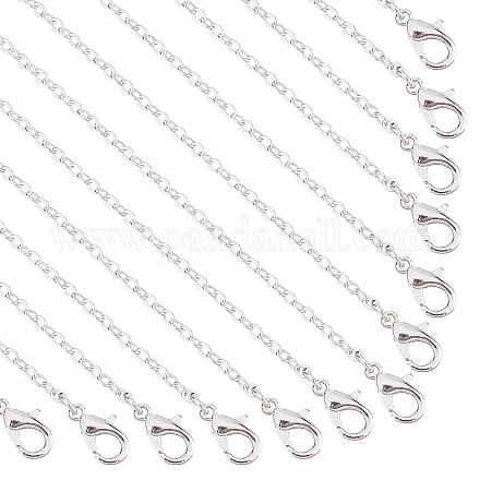 Pandahall elite alrededor de 20 hebras collar cadena plateada collar cadenas cadena de cable a granel encantos para colgante collar fabricación de joyas MAK-PH0004-16-1